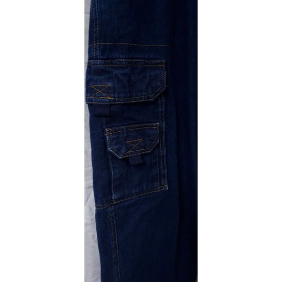 Boulder Creek Trading Company 34-38 Dark Wash High Rise Cargo Jeans 30" Inseam - Picture 14 of 15